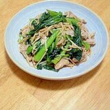 豚肉と小松菜のオイスターソース炒め